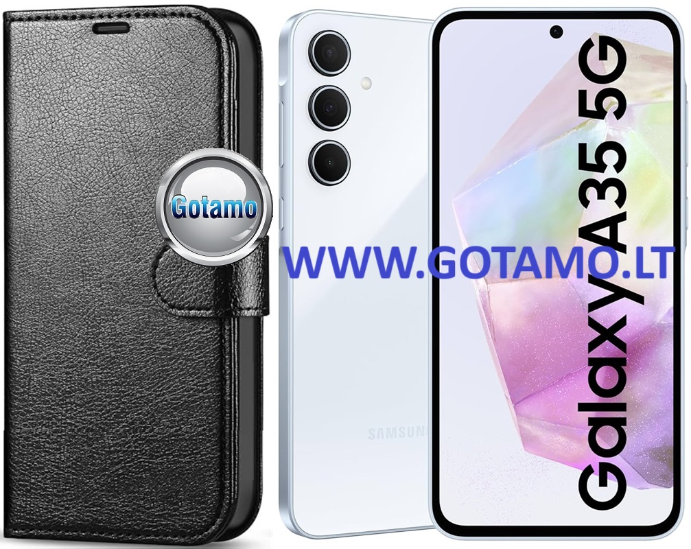 Diary Mate dėklas Samsung Galaxy A35 juodos spalvos