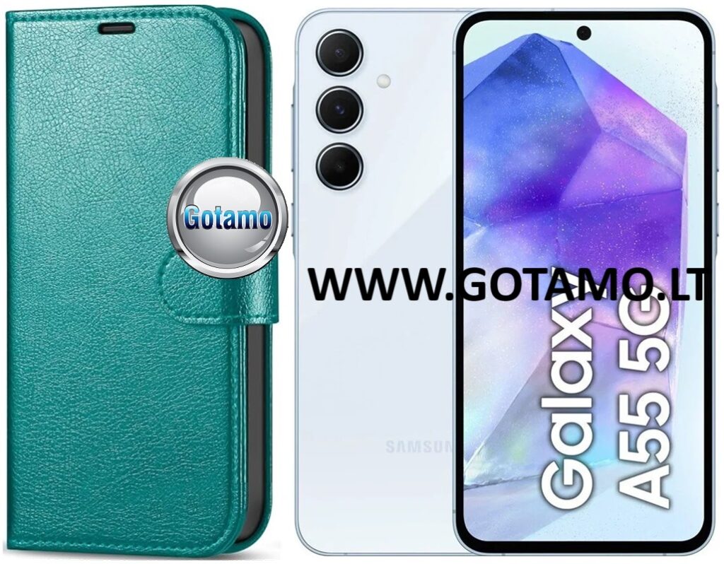 Diary Mate dėklas Samsung Galaxy A55 žalios spalvos