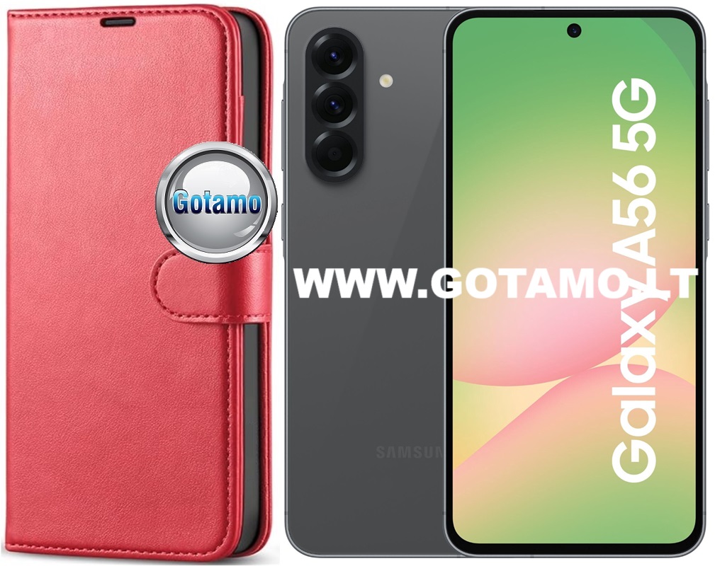 Diary Mate dėklas Samsung Galaxy A56 raudonos spalvos