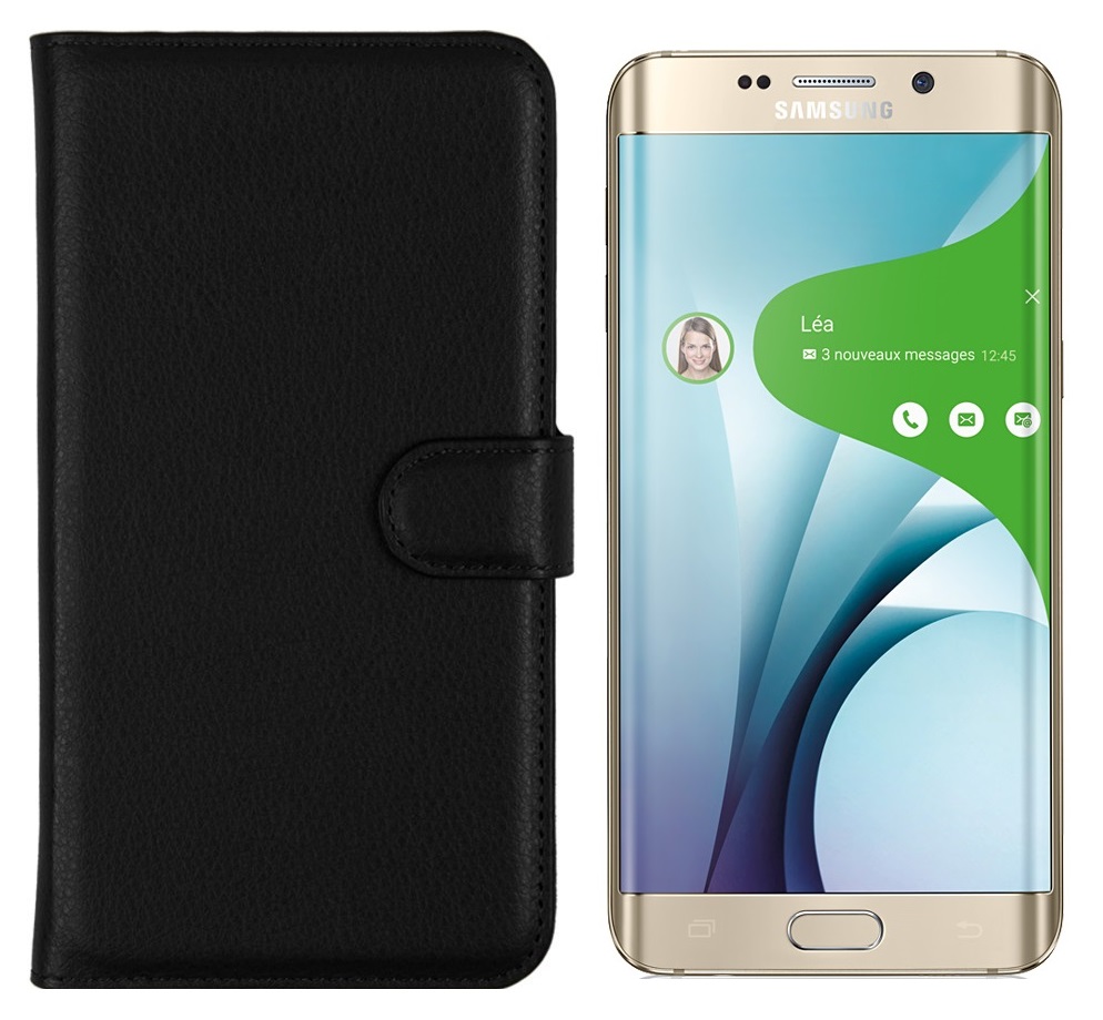 Diary Mate dėklas Samsung Galaxy S6 edge+ juodos spalvos