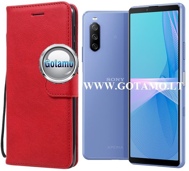 Diary Mate dėklas Sony Xperia 10 III, Sony Xperia 10 III Lite raudonos spalvos