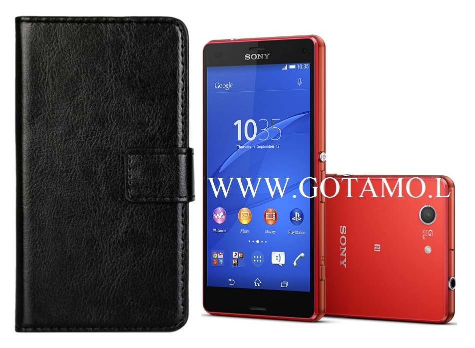 Diary Mate dėklas Sony Xperia Z3 Compact juodos spalvos