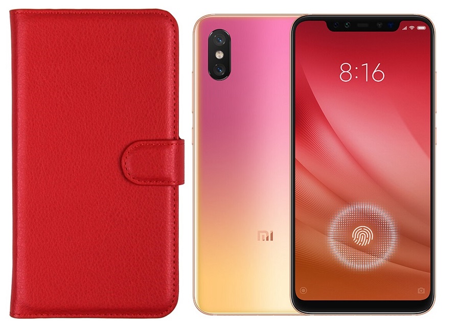 Diary Mate dėklas Xiaomi Mi 8 Lite / Xiaomi Mi 8X mobiliesiems telefonams raudonos spalvos