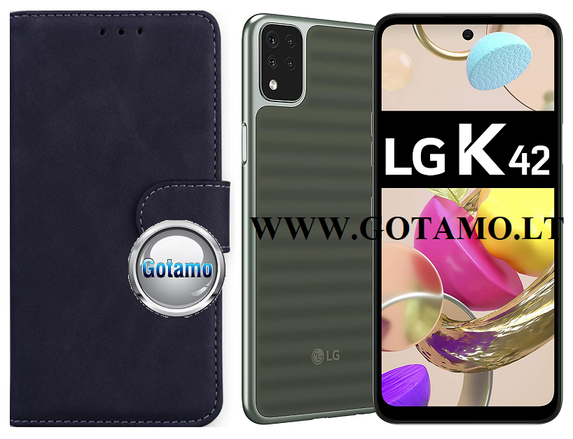 Diary Mate2 dėklas LG K42 juodos telefonui