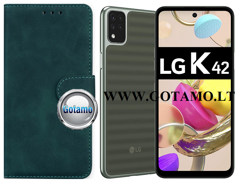 Diary Mate2 dėklas LG K42 žalios telefonui
