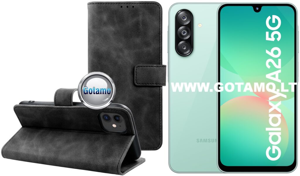 Diary-S veliūrinis dėklas Samsung Galaxy A26 juodos spalvos