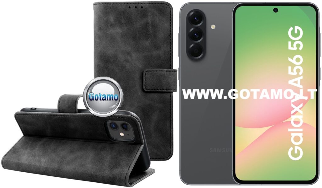 Diary-S veliūrinis dėklas Samsung Galaxy A56 juodos spalvos