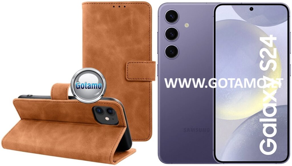 Diary-S veliūrinis dėklas Samsung Galaxy S24 rudos spalvos