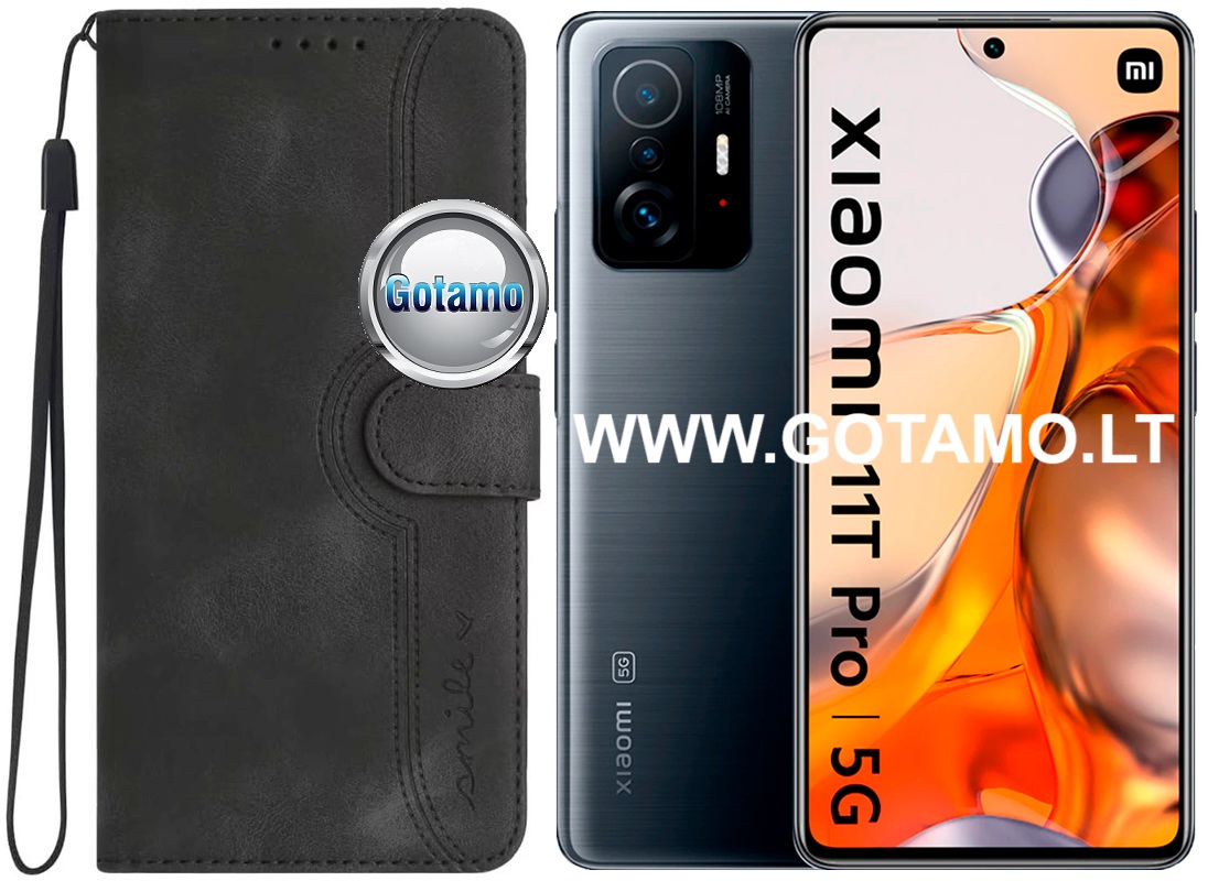 Diary-T veliūrinis dėklas Xiaomi 11T, Xiaomi 11T Pro telefonams juodos spalvos 1 Diary-T veliūrinis dėklas Xiaomi 11T, Xiaomi 11T Pro telefonams juodos spalvos
