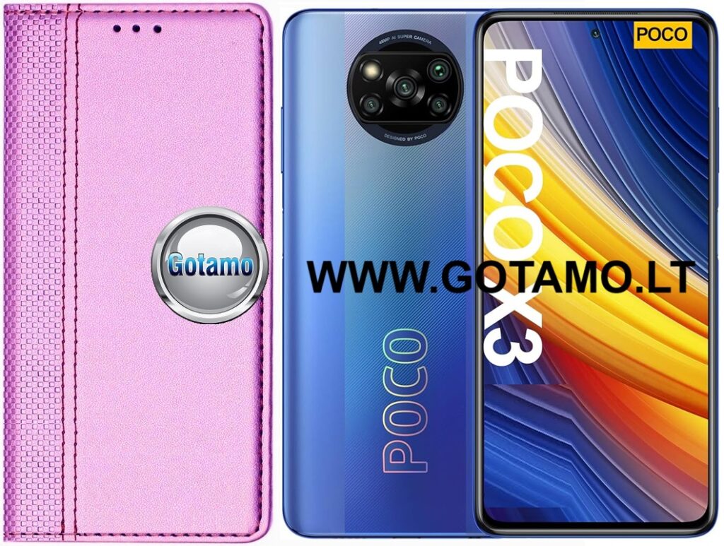 Domino magnetinis dėklas Xiaomi Poco X3, Xiaomi Poco X3 NFC, Xiaomi Poco X3 Pro telefonams šviesiai violetinės spalvos