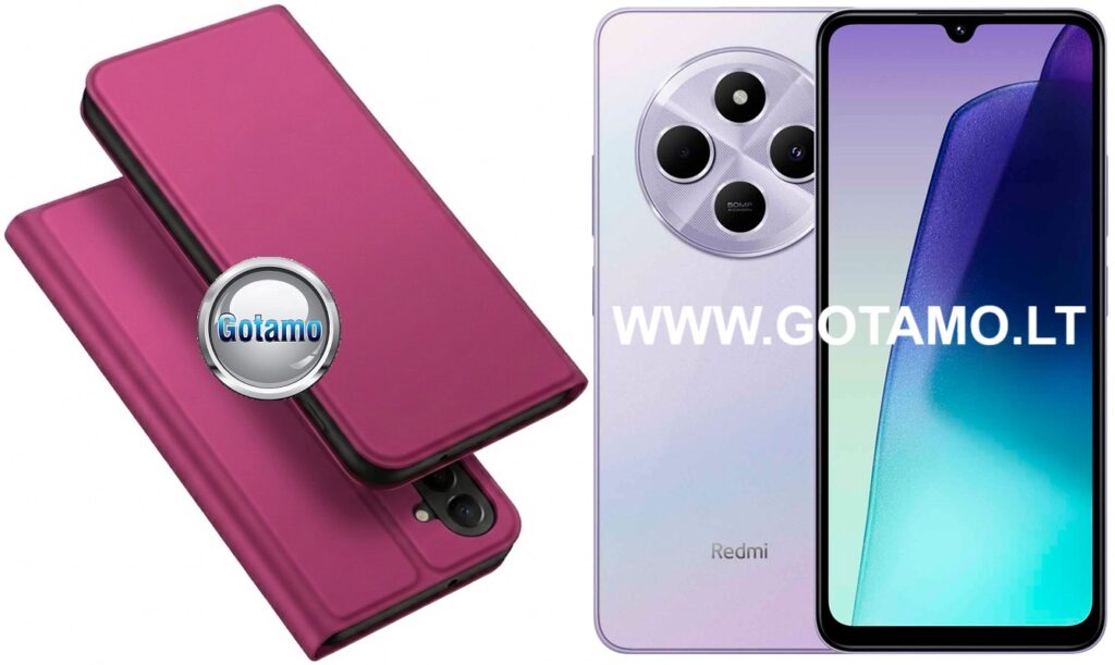 Ducis dėklas-knygutė Xiaomi Redmi 14C / Redmi A4 / Poco C75 telefonams (fuksijos spalvos)