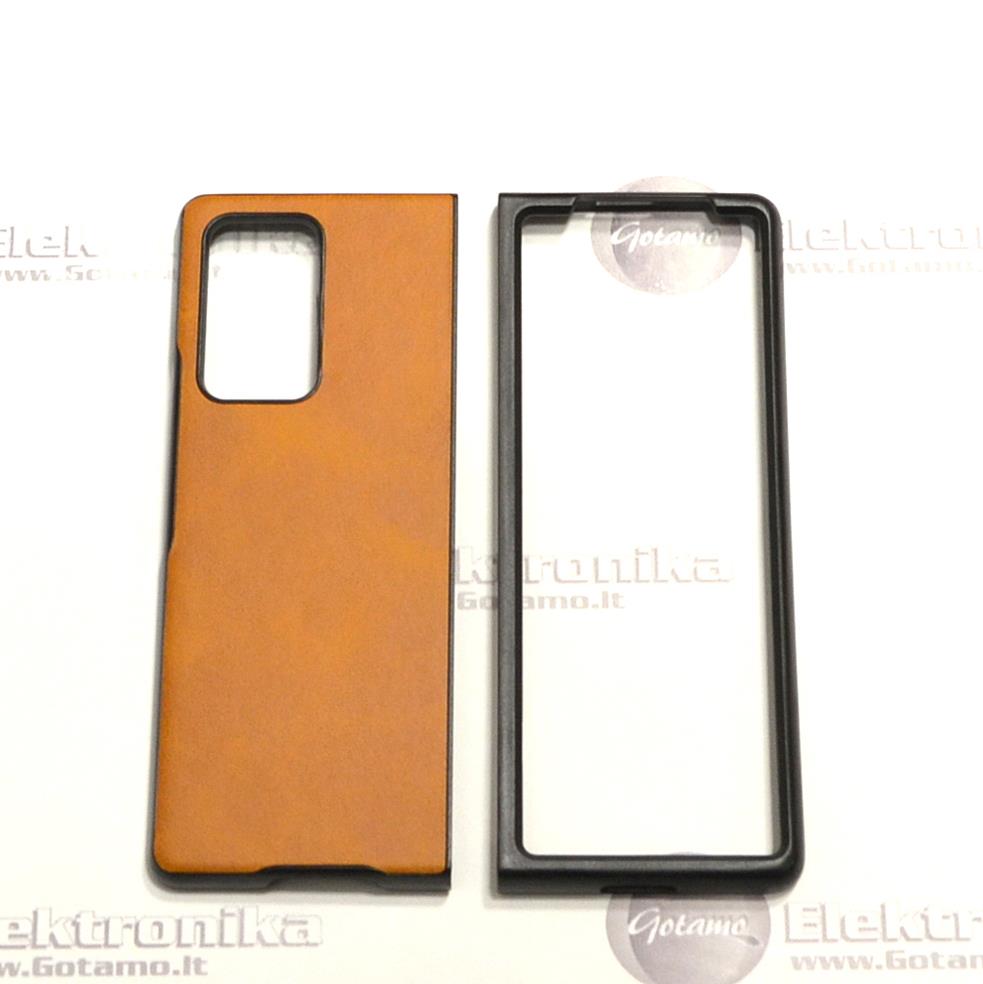 Duos dėklas Samsung Galaxy Z Fold 2 5G telefonams garstyčių spalvos 2 Duos dėklas Samsung Galaxy Z Fold 2 5G – nuotrauka 2