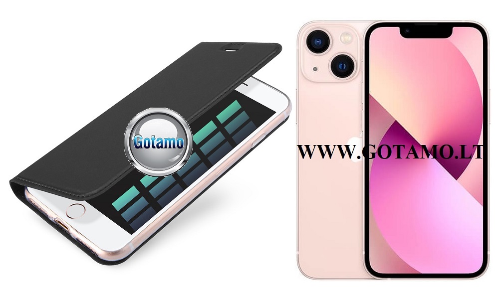 Dux ducis deklas knygele Apple iPhone 13 mini juodos