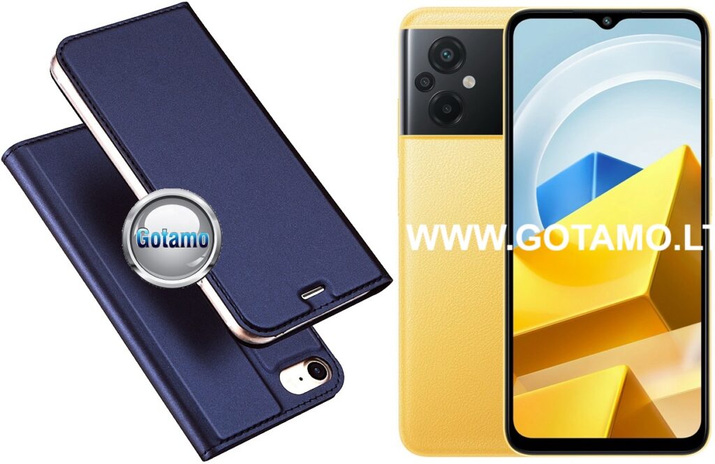Dux Ducis dėklas knygelė Xiaomi Poco M5, M4 5G, Xiaomi Redmi 10 5G telefonams tamsiai mėlynos spalvos