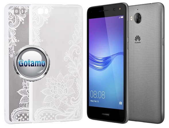 Engrave Lotus nugarėlė Huawei Y5 (2017) Huawei Y6 (2017) telefonams baltos spalvos