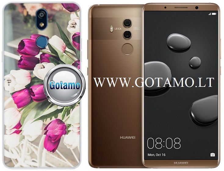 Flower Tulip dėklas nugarėlė Huawei Mate 10 Pro telefonui šviesiai violetinės spalvos