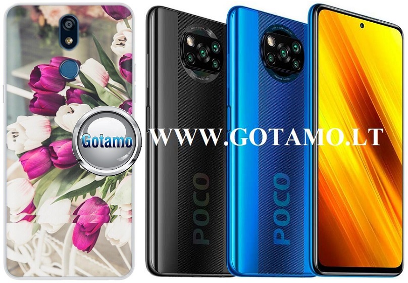 Flower Tulip dėklas nugarėlė Xiaomi Poco X3, Xiaomi Poco X3 NFC, Xiaomi Poco X3 Pro telefonams šviesiai violetinės spalvos