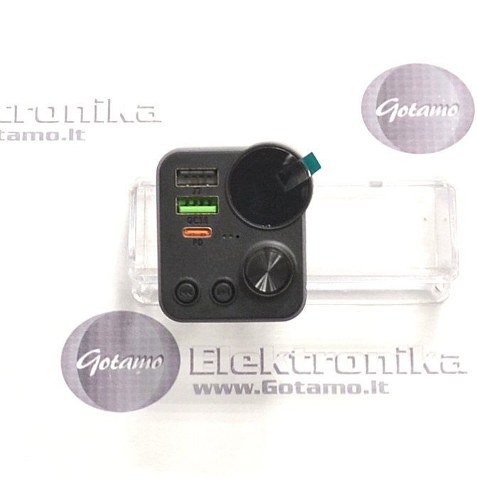 FM moduliatorius Hoco E86 su Type-C 30W ir USB QC 3.0 – iki 48W galia 2 FM moduliatorius Hoco E86