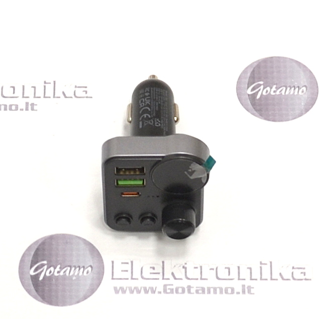 FM moduliatorius Hoco E86 su Type-C 30W ir USB QC 3.0 – iki 48W galia 3 FM moduliatorius Hoco E86
