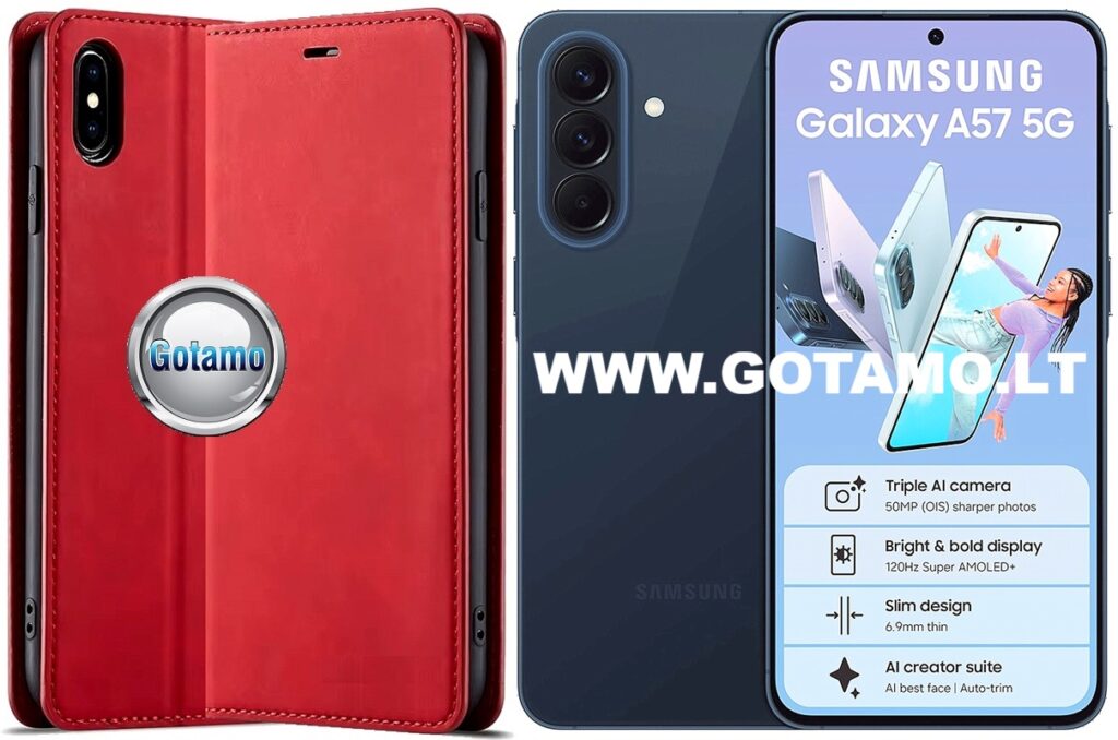 Galant magnetinis dėklas Samsung Galaxy A57 raudonos spalvos