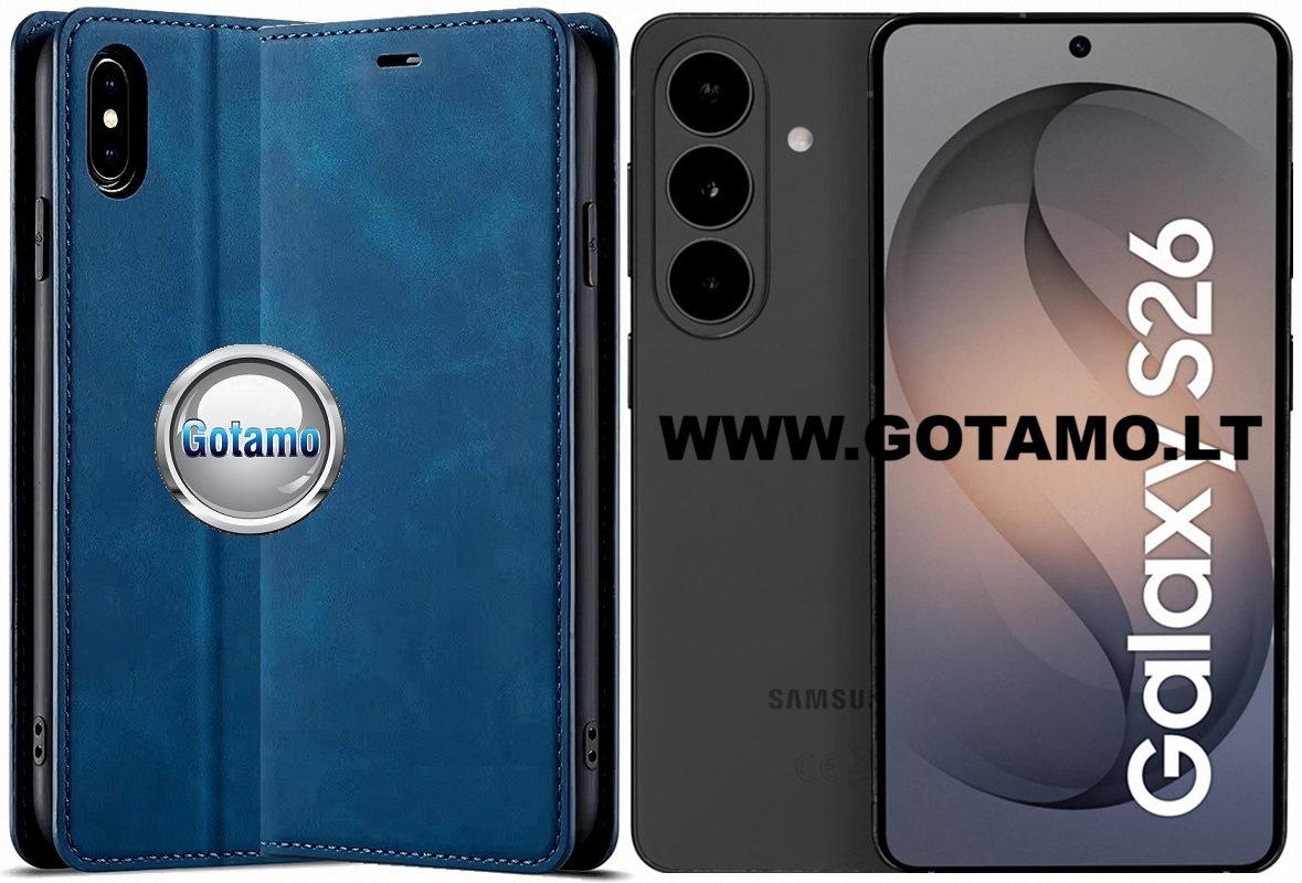 Galant magnetinis dėklas knygelė Samsung Galaxy S26 – tamsiai mėlynos spalvos 1 Galant magnetinis dėklas Samsung Galaxy S26 mėlynos spalvos