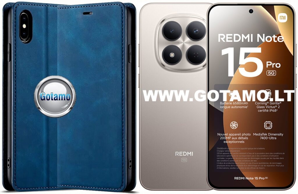 Galant magnetinis dėklas knygelė Xiaomi Redmi Note 15 Pro 5G – tamsiai mėlynos spalvos