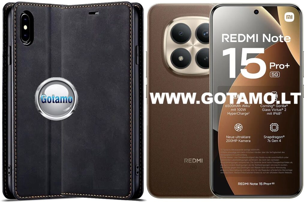 Galant magnetinis dėklas knygelė Xiaomi Redmi Note 15 Pro Plus 5G / Poco M8 Pro 5G – juodos spalvos