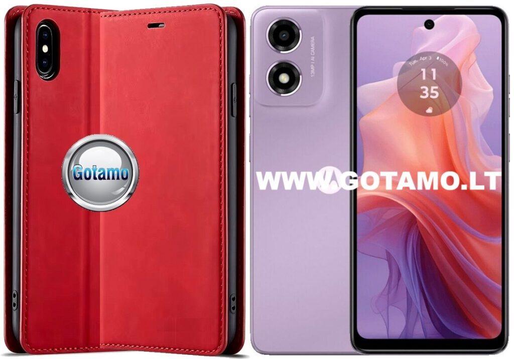Galant magnetinis dėklas Motorola Moto E14 raudona