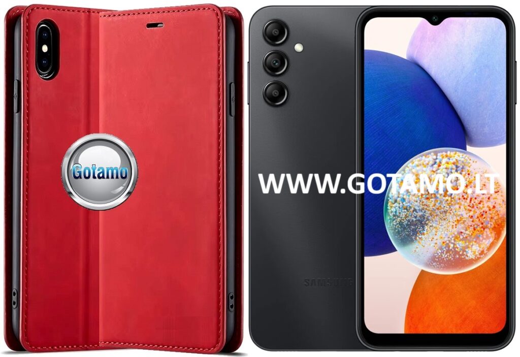 Galant magnetinis dėklas Samsung Galaxy A14 5G raudonos spalvos