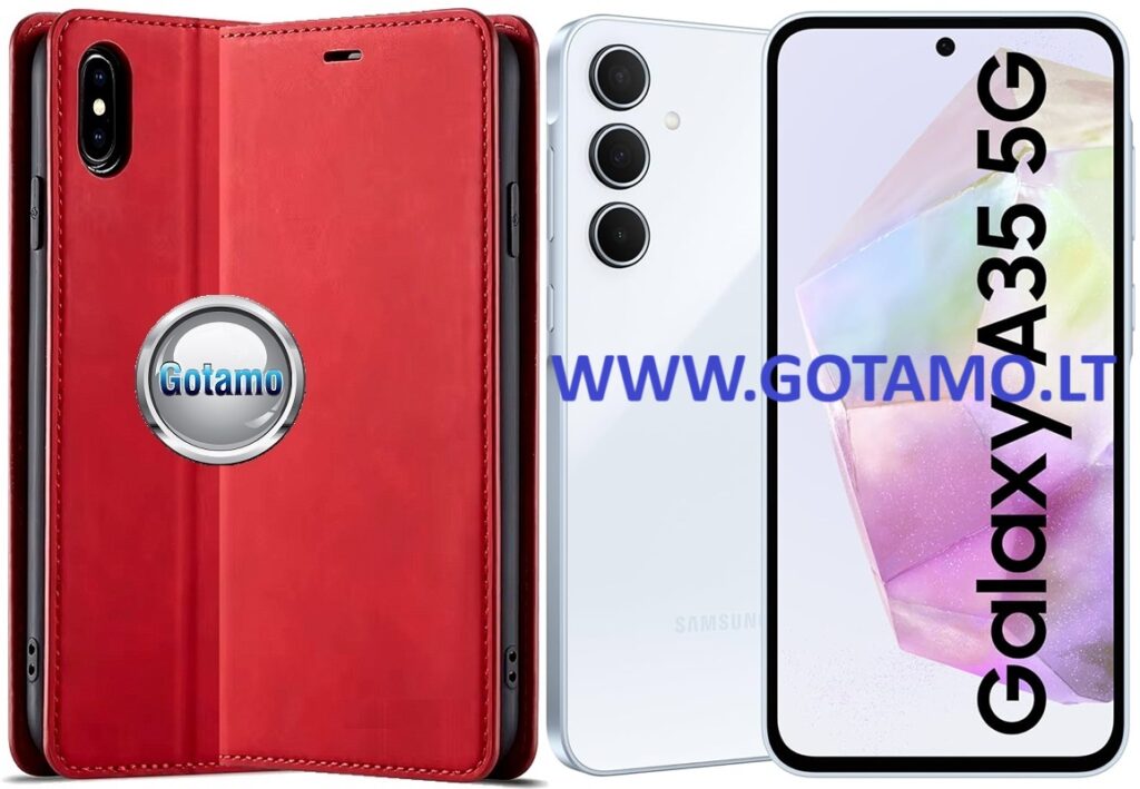 Galant magnetinis dėklas Samsung Galaxy A35 raudonos spalvos