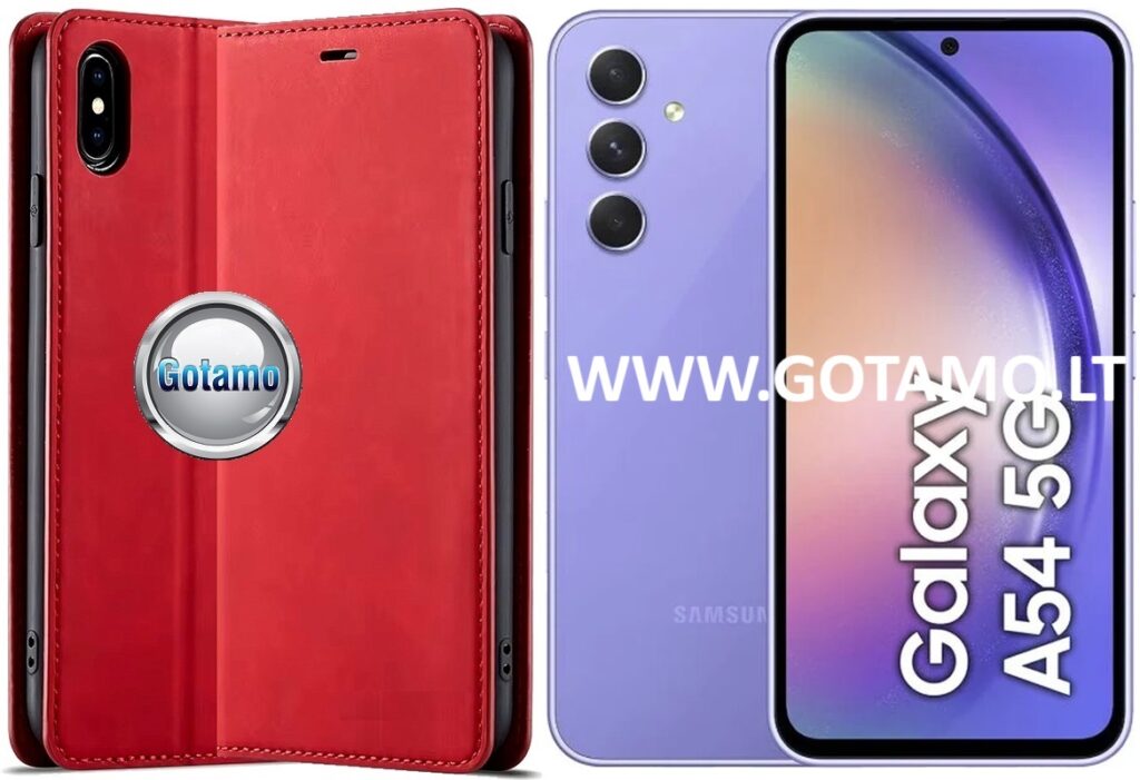 Galant magnetinis dėklas Samsung Galaxy A54 raudonos spalvos