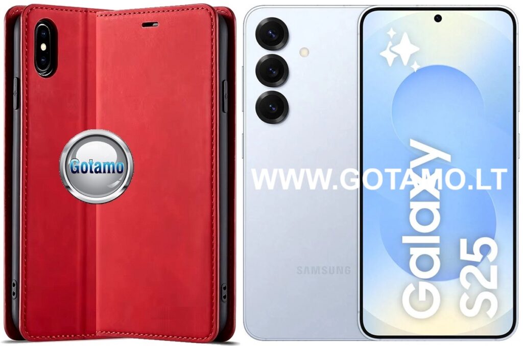Galant magnetinis dėklas Samsung Galaxy S25 raudonos spalvos