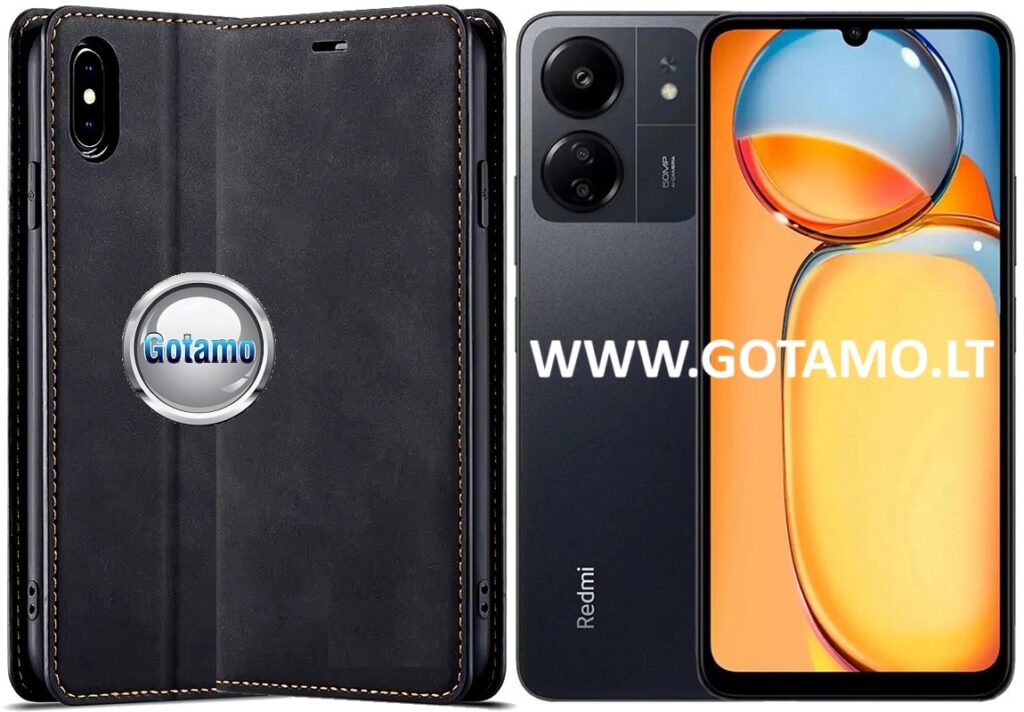 Galant magnetinis dėklas Xiaomi Redmi 13C, Xiaomi Poco C65 telefonams juodos spalvos
