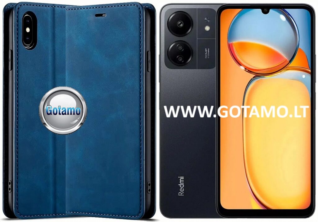 Galant magnetinis dėklas Xiaomi Redmi 13C, Xiaomi Poco C65 telefonams mėlynos spalvos