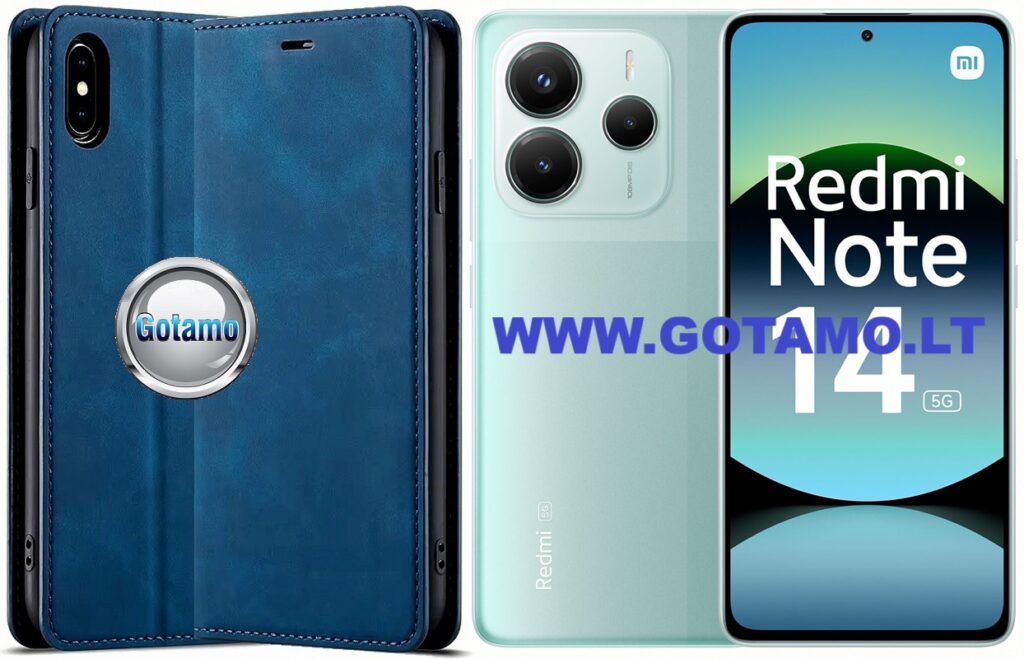 Galant magnetinis dėklas Xiaomi Redmi Note 14 5G telefonui mėlynos spalvos