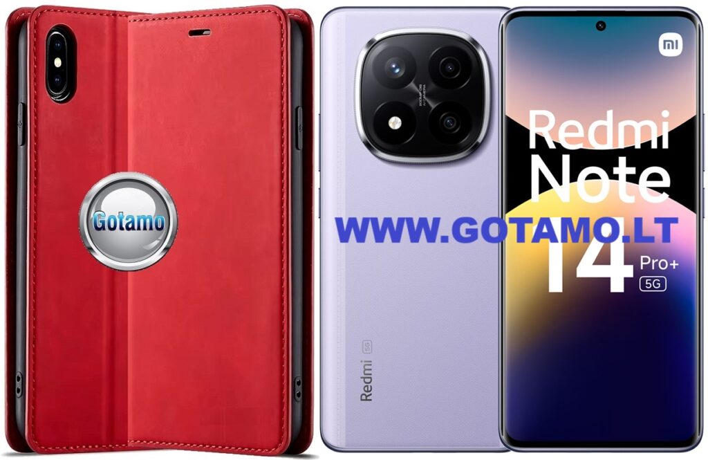 Galant magnetinis dėklas Xiaomi Redmi Note 14 Pro Plus 5G telefonui raudonos spalvos