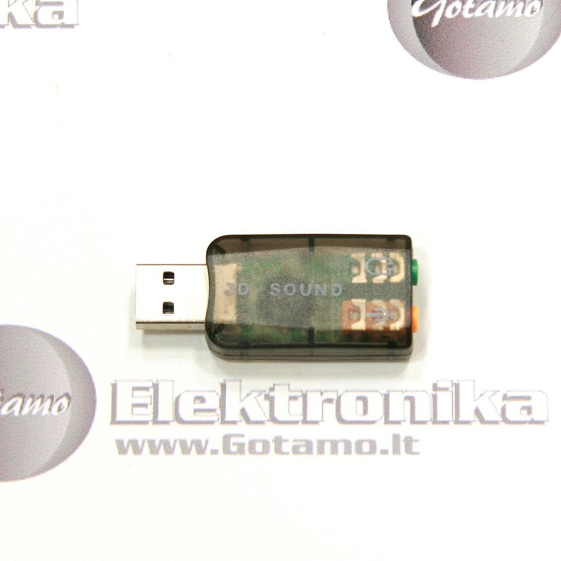 Garso korta adapteris su USB 2.0 jungtimi 3 Garso korta adapteris