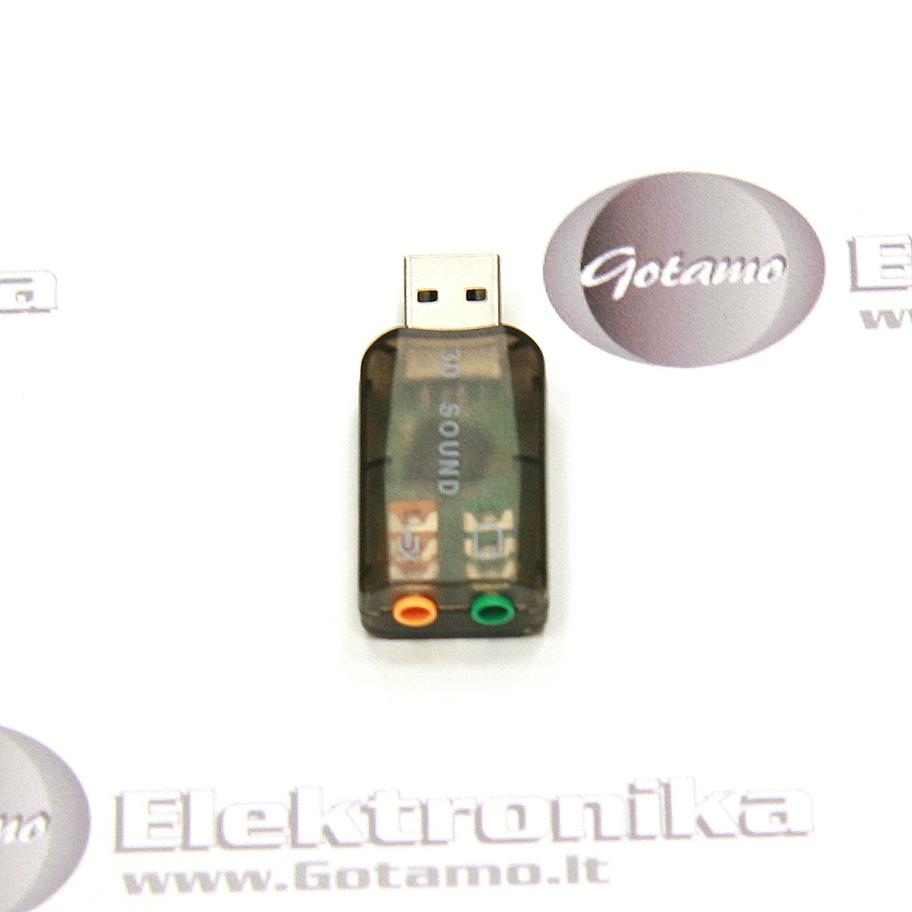 Garso korta adapteris su USB 2.0 jungtimi 4 Garso korta adapteris