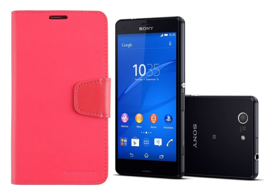 Goospery Sonata Diary dėklas Sony Xperia Z3 Compact rožinės spalvos