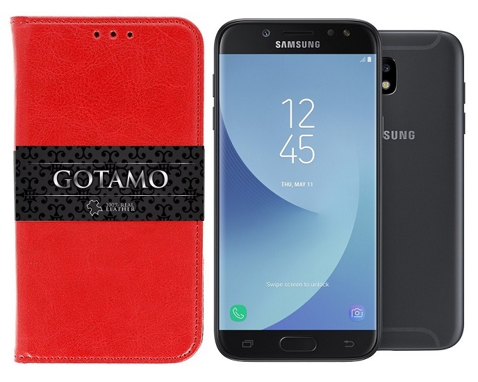 Gotamo D-gravity natūralios odos dėklas Samsung Galaxy J5 (2017) J5 Pro raudonos spalvos