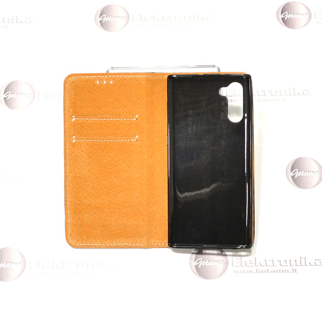 Gotamo D-gravity natūralios odos dėklas Samsung Galaxy Note 10 mobiliesiems telefonams juodos spalvos 4 Gotamo D-gravity natūralios odos dėklas Samsung Galaxy Note 10 – nuotrauka 4