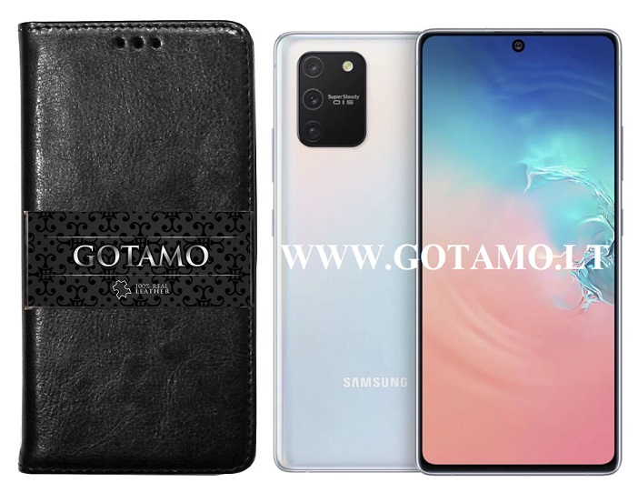 Gotamo D-gravity natūralios odos dėklas Samsung Galaxy S10 Lite juodos spalvos