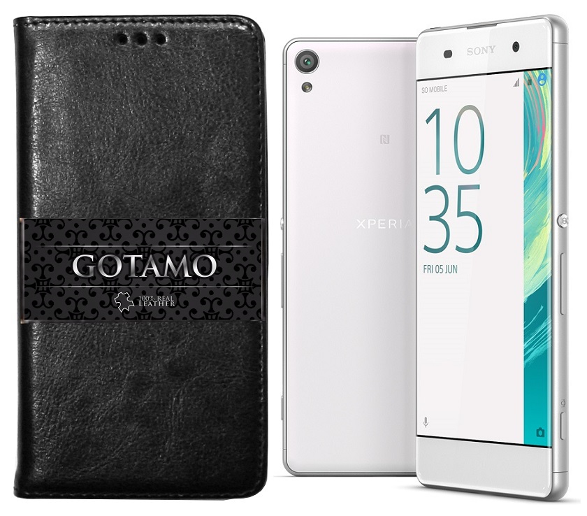Gotamo D-gravity natūralios odos dėklas Sony Xperia XA juodos spalvos