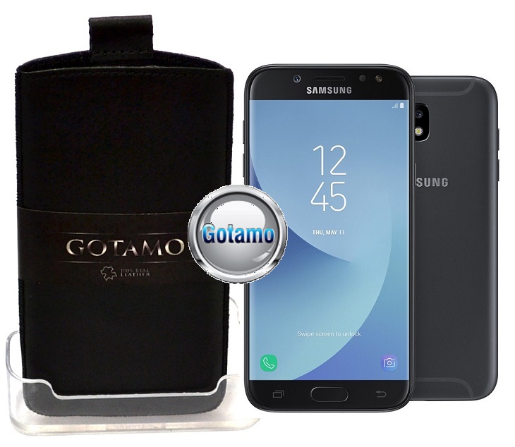 Gotamo Insert įmaunamas natūralios odos dėklas Samsung Galaxy J5 (2017) J5 Pro juodos spalvos