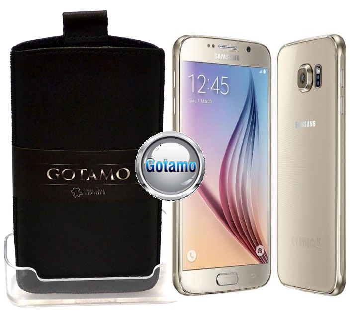 Gotamo Insert įmaunamas natūralios odos dėklas Samsung Galaxy S6 juodos spalvos