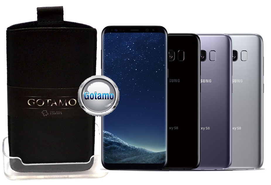 Gotamo Insert įmaunamas natūralios odos dėklas Samsung Galaxy S8 juodos spalvos