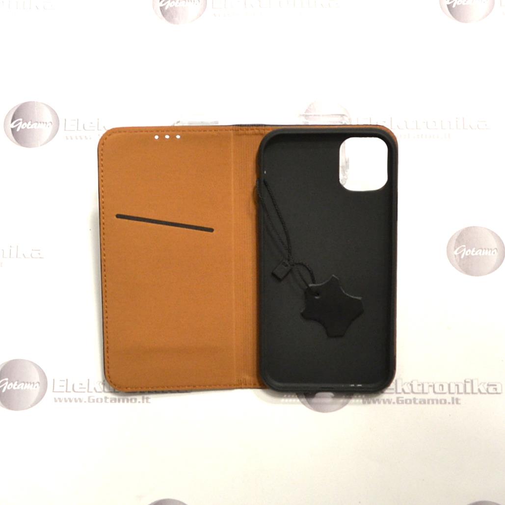 Gotamo Vintage natūralios odos dėklas Apple iPhone 11 mobiliajam telefonui juodos spalvos 4 Vintage naturalios odos deklas Apple iPhone 11 juodos 4