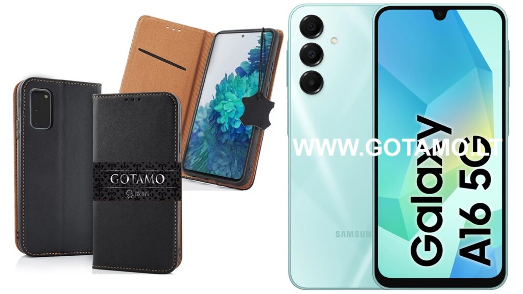 Gotamo Vintage natūralios odos dėklas Samsung Galaxy A16 5G juodos spalvos