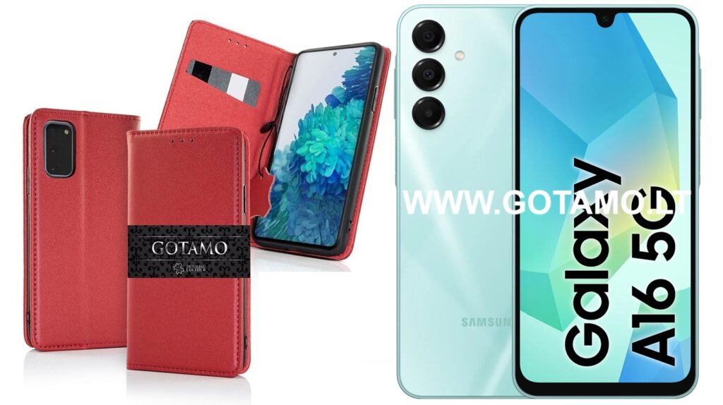 Gotamo Vintage natūralios odos dėklas Samsung Galaxy A16 5G bordo spalvos