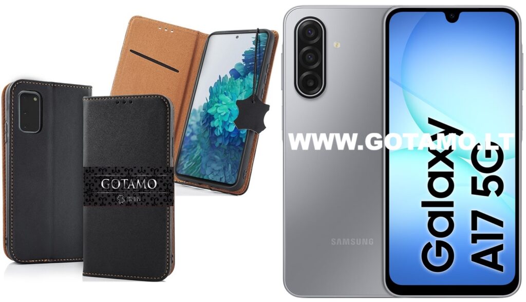 Gotamo Vintage natūralios odos dėklas Samsung Galaxy A17 juodos spalvos